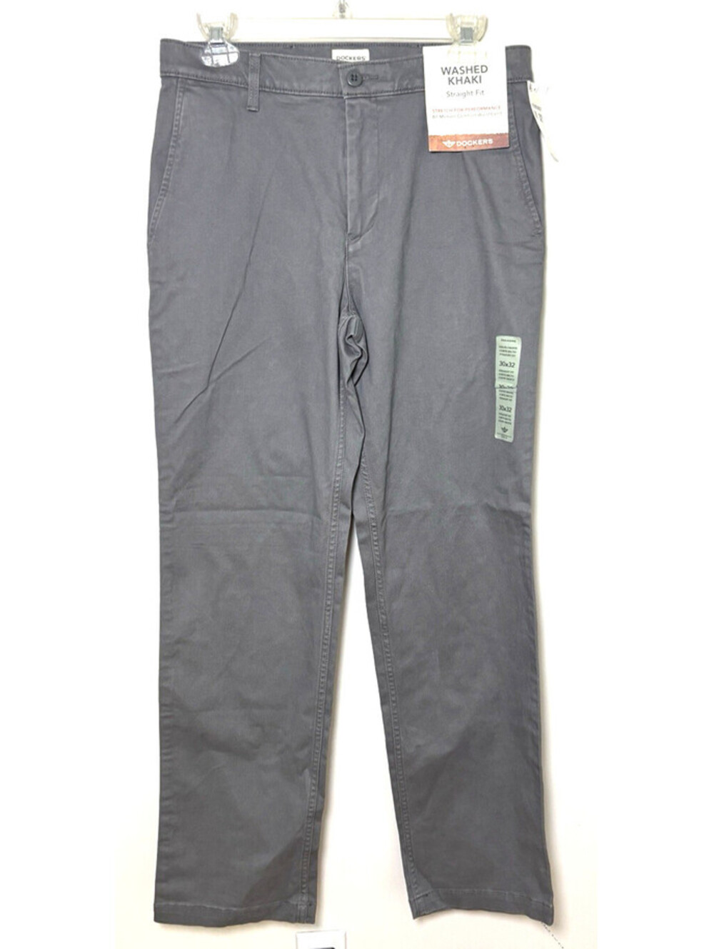 Dockers Khaki Men’s Gray Straight Fit Stretch For Perfromance Size 30 x 32 NWT